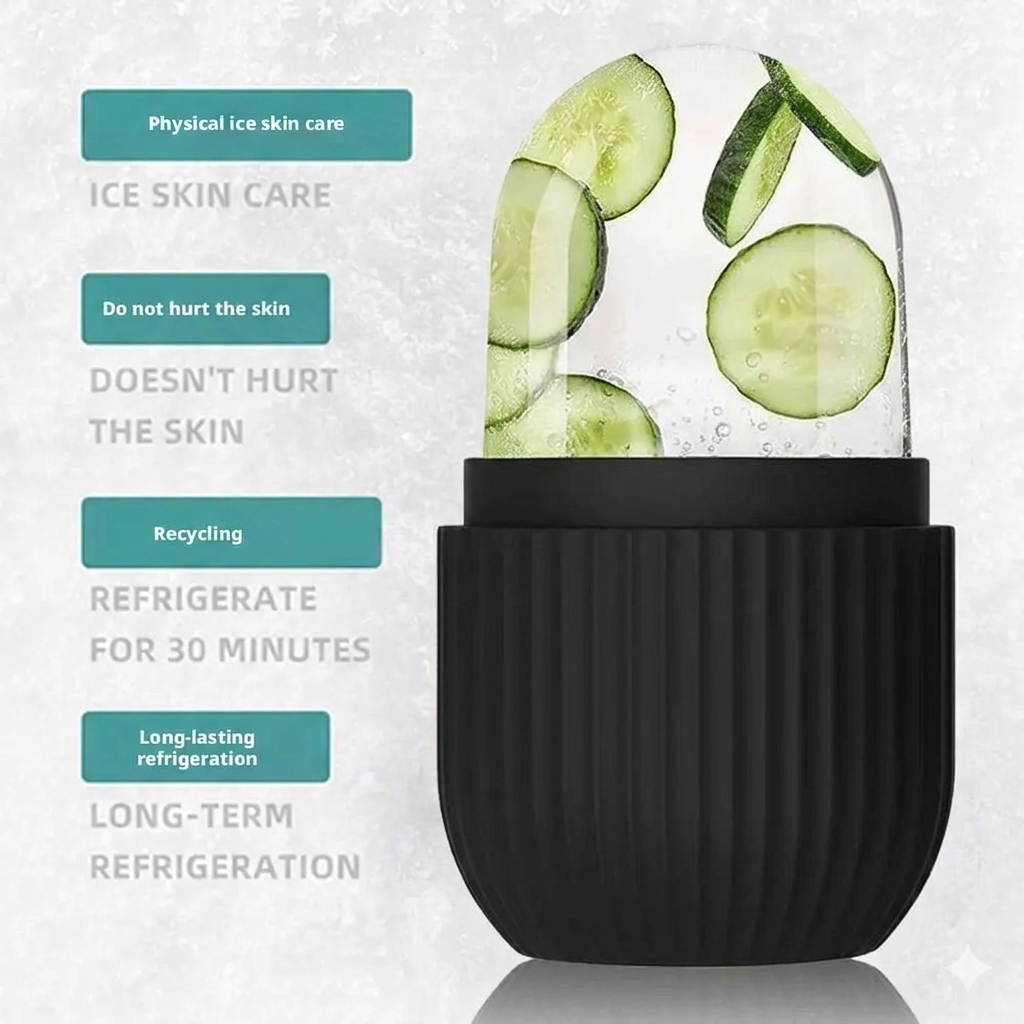 Ice Roller Facial Massage | Silicone Cleansing Ice Lattice | Ice Cube Roller With Scrub – Random Color
